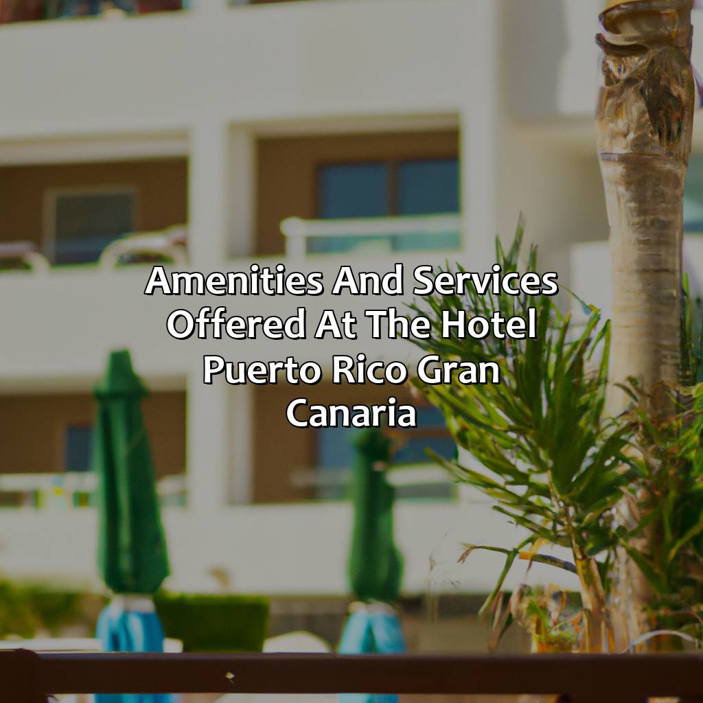 Amenities and services offered at the Hotel Puerto Rico Gran Canaria-hotel puerto rico gran canaria, 
