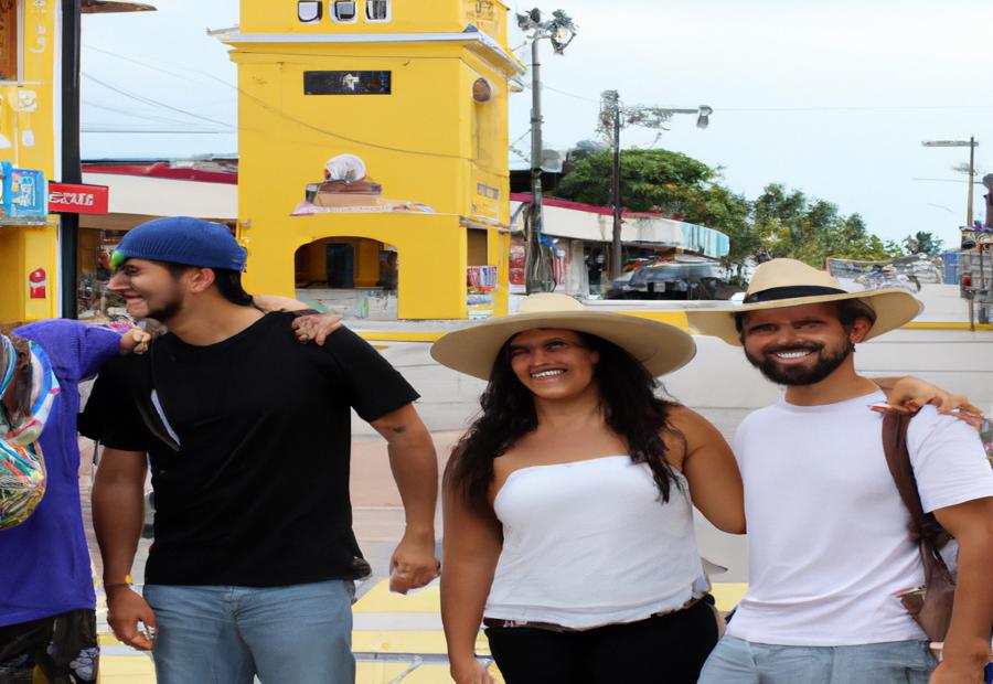 Popular spots in Chetumal, such as Boulevard Bahia with food stands and carnival rides 