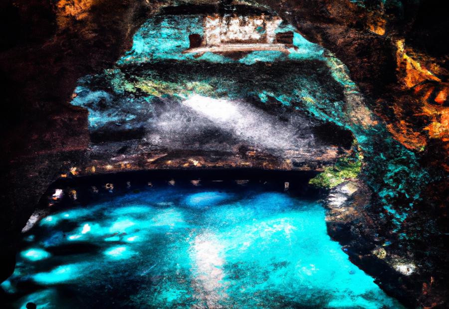 Cenote Dos Ojos: Cave cenote with clear water and underwater passages for diving 