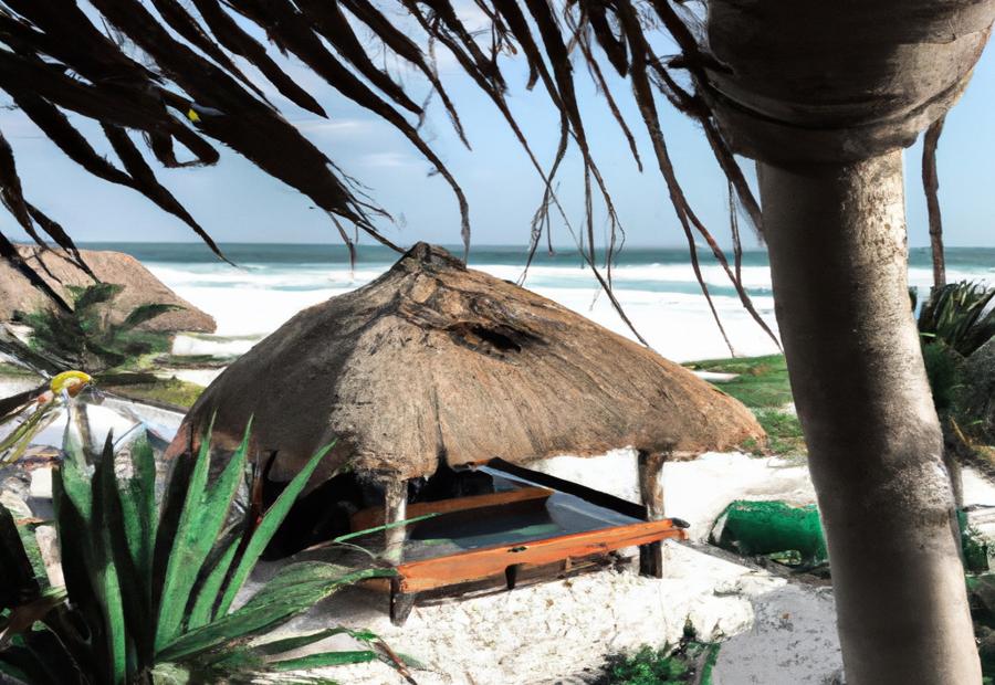 The benefits and drawbacks of staying on the beach in Tulum, including beach access, traffic avoidance, and safety considerations 