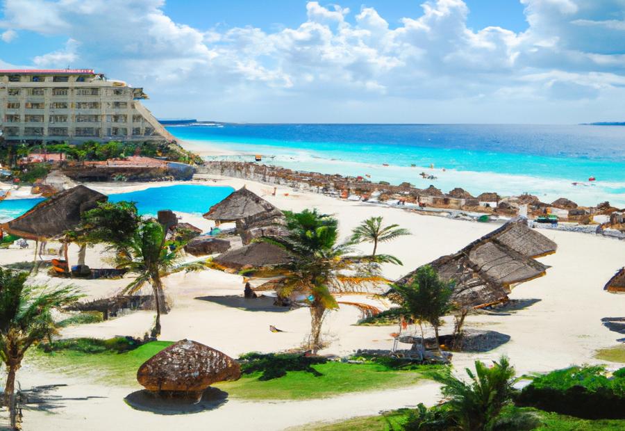 Highlight Isla Mujeres as a tropical paradise off the coast of Cancun, with clear waters, white sands, and a charming downtown district 