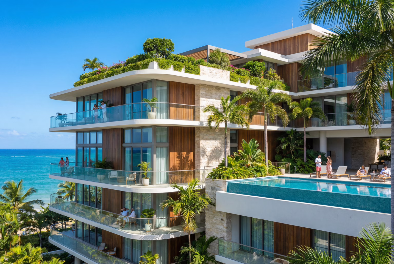 Luxury apartment building in Condado, ideal for Act 60 residents.