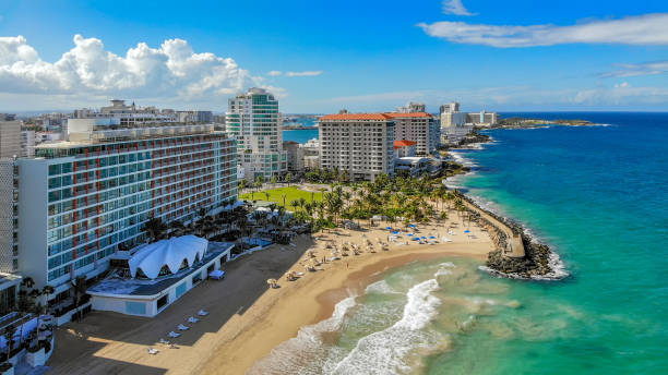 Condado Beach skyline with La Concha Resort, San Juan, Puerto Rico