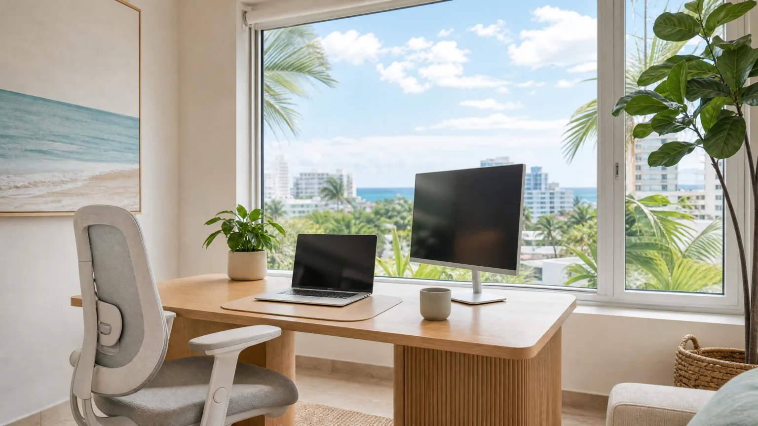 A dedicated workspace with high-speed internet in a Puerto Rico rental